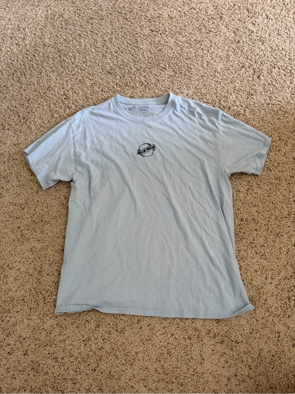 Urban Outfitters Pale Blue Short Sleeve Tee with Small Chest Emblem